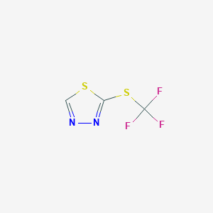 molecular formula C3HF3N2S2 B2909822 2-[(Trifluoromethyl)sulfanyl]-1,3,4-thiadiazole CAS No. 1849313-27-4