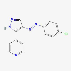 3-(4-pyridinyl)-4H-pyrazol-4-one N-(4-chlorophenyl)hydrazone