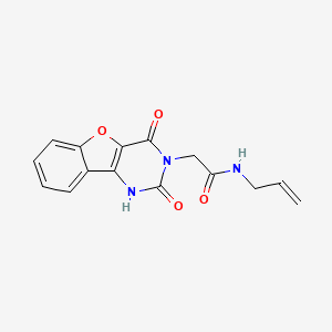 molecular formula C15H13N3O4 B2909824 2-(2,4-dioxo-1,4-dihydro[1]benzofuro[3,2-d]pyrimidin-3(2H)-yl)-N-(prop-2-en-1-yl)acetamide CAS No. 1351398-53-2