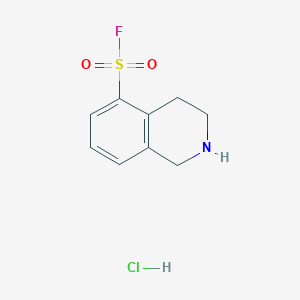 molecular formula C9H11ClFNO2S B2909825 1,2,3,4-Tetrahydroisoquinoline-5-sulfonyl fluoride;hydrochloride CAS No. 2309444-55-9