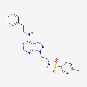 4-methyl-N-(2-(4-(phenethylamino)-1H-pyrazolo[3,4-d]pyrimidin-1-yl)ethyl)benzenesulfonamide