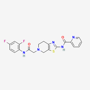 molecular formula C20H17F2N5O2S B2909827 N-(5-(2-((2,4-difluorophenyl)amino)-2-oxoethyl)-4,5,6,7-tetrahydrothiazolo[5,4-c]pyridin-2-yl)picolinamide CAS No. 1421499-22-0