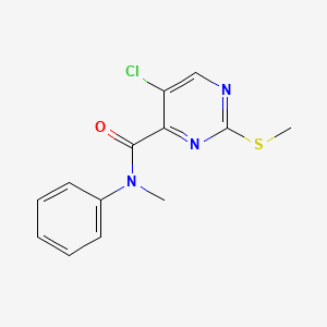 molecular formula C13H12ClN3OS B2909829 5-chloro-N-methyl-2-methylsulfanyl-N-phenylpyrimidine-4-carboxamide CAS No. 838817-68-8
