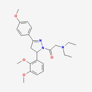 molecular formula C24H31N3O4 B2909830 2-(diethylamino)-1-(5-(2,3-dimethoxyphenyl)-3-(4-methoxyphenyl)-4,5-dihydro-1H-pyrazol-1-yl)ethanone CAS No. 868155-51-5
