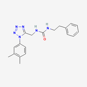molecular formula C19H22N6O B2909832 1-((1-(3,4-dimethylphenyl)-1H-tetrazol-5-yl)methyl)-3-phenethylurea CAS No. 942000-45-5