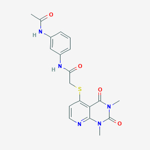 molecular formula C19H19N5O4S B2909841 N-(3-acetamidophenyl)-2-(1,3-dimethyl-2,4-dioxopyrido[2,3-d]pyrimidin-5-yl)sulfanylacetamide CAS No. 900005-69-8