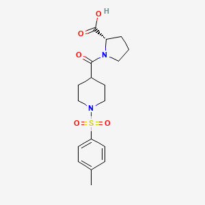 molecular formula C18H24N2O5S B2909852 (S)-1-(1-甲苯磺酰基哌啶-4-羰基)吡咯烷-2-羧酸 CAS No. 956759-79-8