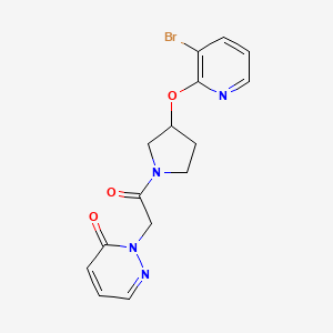 molecular formula C15H15BrN4O3 B2909867 2-(2-(3-((3-bromopyridin-2-yl)oxy)pyrrolidin-1-yl)-2-oxoethyl)pyridazin-3(2H)-one CAS No. 1903041-93-9