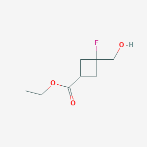 molecular formula C8H13FO3 B2909873 Ethyl 3-fluoro-3-(hydroxymethyl)cyclobutane-1-carboxylate CAS No. 2287342-53-2