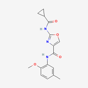 molecular formula C16H17N3O4 B2909921 2-(cyclopropanecarboxamido)-N-(2-methoxy-5-methylphenyl)oxazole-4-carboxamide CAS No. 1396815-34-1