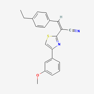 molecular formula C21H18N2OS B2909929 (Z)-3-(4-ethylphenyl)-2-(4-(3-methoxyphenyl)thiazol-2-yl)acrylonitrile CAS No. 476672-13-6