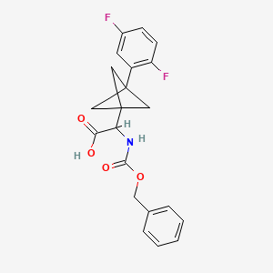 B2909940 2-[3-(2,5-Difluorophenyl)-1-bicyclo[1.1.1]pentanyl]-2-(phenylmethoxycarbonylamino)acetic acid CAS No. 2287262-64-8
