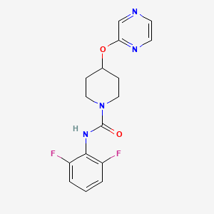molecular formula C16H16F2N4O2 B2909960 N-(2,6-difluorophenyl)-4-(pyrazin-2-yloxy)piperidine-1-carboxamide CAS No. 1448036-15-4