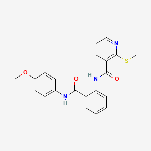 molecular formula C21H19N3O3S B2909962 N-{2-[(4-methoxyphenyl)carbamoyl]phenyl}-2-(methylsulfanyl)pyridine-3-carboxamide CAS No. 1090662-74-0