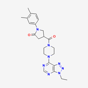1-(3,4-dimethylphenyl)-4-(4-(3-ethyl-3H-[1,2,3]triazolo[4,5-d]pyrimidin-7-yl)piperazine-1-carbonyl)pyrrolidin-2-one