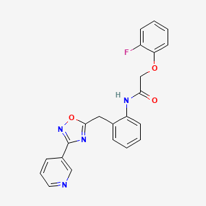 2-(2-fluorophenoxy)-N-(2-((3-(pyridin-3-yl)-1,2,4-oxadiazol-5-yl)methyl)phenyl)acetamide