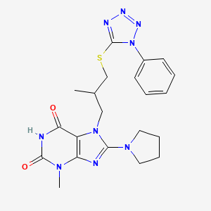 3-Methyl-7-[2-methyl-3-(1-phenyl-1H-tetrazol-5-ylsulfanyl)-propyl]-8-pyrrolidin-1-yl-3,7-dihydro-purine-2,6-dione