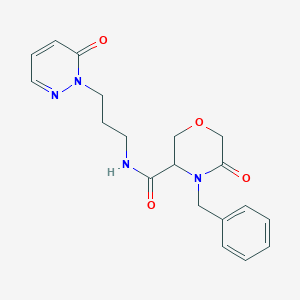 molecular formula C19H22N4O4 B2909988 4-benzyl-5-oxo-N-(3-(6-oxopyridazin-1(6H)-yl)propyl)morpholine-3-carboxamide CAS No. 1351585-32-4