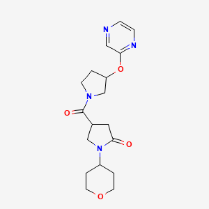 4-(3-(pyrazin-2-yloxy)pyrrolidine-1-carbonyl)-1-(tetrahydro-2H-pyran-4-yl)pyrrolidin-2-one
