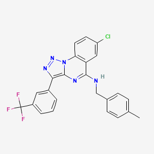 molecular formula C24H17ClF3N5 B2909993 7-chloro-N-(4-methylbenzyl)-3-[3-(trifluoromethyl)phenyl][1,2,3]triazolo[1,5-a]quinazolin-5-amine CAS No. 931311-86-3