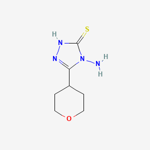 molecular formula C7H12N4OS B2909997 4-amino-5-(oxan-4-yl)-4H-1,2,4-triazole-3-thiol CAS No. 1344068-28-5