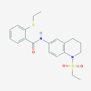 molecular formula C20H24N2O3S2 B2910008 N-(1-(ethylsulfonyl)-1,2,3,4-tetrahydroquinolin-6-yl)-2-(ethylthio)benzamide CAS No. 1207003-84-6