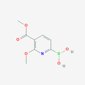 molecular formula C8H10BNO5 B2910009 6-Methoxy-5-(methoxycarbonyl)pyridine-2-boronic acid CAS No. 2377609-34-0