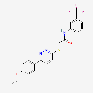 molecular formula C21H18F3N3O2S B2910015 2-((6-(4-ethoxyphenyl)pyridazin-3-yl)thio)-N-(3-(trifluoromethyl)phenyl)acetamide CAS No. 872689-13-9