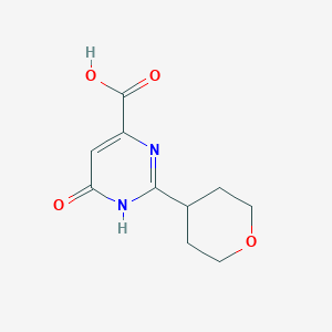 molecular formula C10H12N2O4 B2910018 2-(Oxan-4-yl)-6-oxo-1H-pyrimidine-4-carboxylic acid CAS No. 1782218-51-2