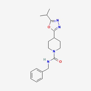 molecular formula C18H24N4O2 B2910029 N-benzyl-4-(5-isopropyl-1,3,4-oxadiazol-2-yl)piperidine-1-carboxamide CAS No. 1172345-37-7