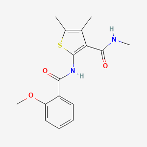 molecular formula C16H18N2O3S B2910031 2-(2-methoxybenzamido)-N,4,5-trimethylthiophene-3-carboxamide CAS No. 896298-09-2