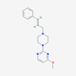 molecular formula C18H22N4O B2910032 4-Methoxy-2-[4-[(E)-3-phenylprop-2-enyl]piperazin-1-yl]pyrimidine CAS No. 1007025-94-6