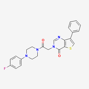 molecular formula C24H21FN4O2S B2910033 3-{2-[4-(4-fluorophenyl)piperazin-1-yl]-2-oxoethyl}-7-phenylthieno[3,2-d]pyrimidin-4(3H)-one CAS No. 1105235-10-6
