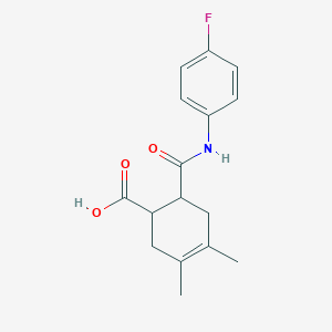 molecular formula C16H18FNO3 B2910038 6-(4-Fluoro-phenylcarbamoyl)-3,4-dimethyl-cyclohex-3-enecarboxylic acid CAS No. 401629-70-7
