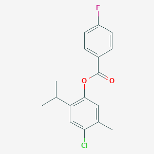 molecular formula C17H16ClFO2 B291004 4-Chloro-2-isopropyl-5-methylphenyl 4-fluorobenzoate 