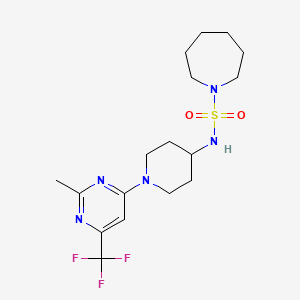 molecular formula C17H26F3N5O2S B2910042 N-{1-[2-methyl-6-(trifluoromethyl)pyrimidin-4-yl]piperidin-4-yl}azepane-1-sulfonamide CAS No. 2097861-92-0