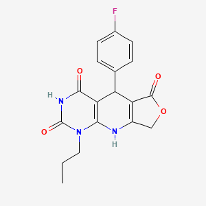 molecular formula C18H16FN3O4 B2910043 8-(4-Fluorophenyl)-13-propyl-5-oxa-2,11,13-triazatricyclo[7.4.0.0^{3,7}]trideca-1(9),3(7)-diene-6,10,12-trione CAS No. 869465-26-9