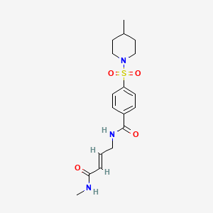 molecular formula C18H25N3O4S B2910046 (E)-N-(4-(methylamino)-4-oxobut-2-en-1-yl)-4-((4-methylpiperidin-1-yl)sulfonyl)benzamide CAS No. 2210242-59-2