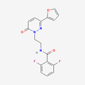 molecular formula C17H13F2N3O3 B2910048 2,6-difluoro-N-(2-(3-(furan-2-yl)-6-oxopyridazin-1(6H)-yl)ethyl)benzamide CAS No. 946365-16-8