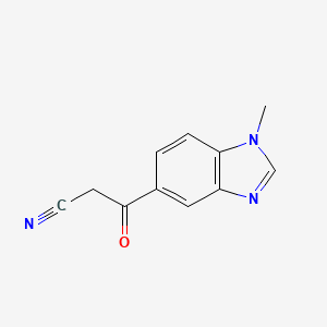 molecular formula C11H9N3O B2910052 3-(1-methyl-1H-benzo[d]imidazol-5-yl)-3-oxopropanenitrile CAS No. 1616099-40-1
