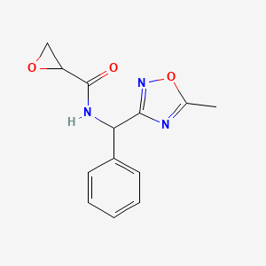 molecular formula C13H13N3O3 B2910056 N-[(5-Methyl-1,2,4-oxadiazol-3-yl)-phenylmethyl]oxirane-2-carboxamide CAS No. 2411202-14-5