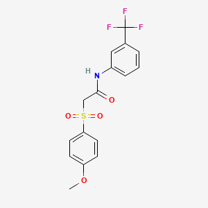 molecular formula C16H14F3NO4S B2910057 2-[(4-methoxyphenyl)sulfonyl]-N-[3-(trifluoromethyl)phenyl]acetamide CAS No. 339107-29-8