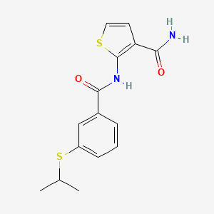 molecular formula C15H16N2O2S2 B2910059 2-(3-(Isopropylthio)benzamido)thiophene-3-carboxamide CAS No. 941884-91-9