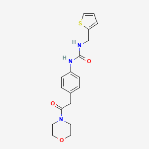 molecular formula C18H21N3O3S B2910064 1-(4-(2-Morpholino-2-oxoethyl)phenyl)-3-(thiophen-2-ylmethyl)urea CAS No. 1210281-10-9