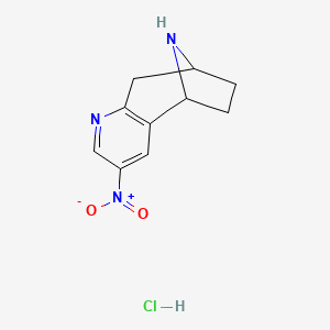 molecular formula C10H12ClN3O2 B2910069 4-Nitro-6,12-diazatricyclo[7.2.1.02,7]dodeca-2(7),3,5-triene;hydrochloride CAS No. 2551115-61-6