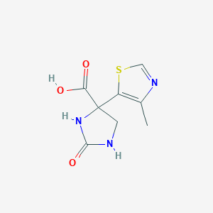molecular formula C8H9N3O3S B2910076 4-(4-Methyl-1,3-thiazol-5-yl)-2-oxoimidazolidine-4-carboxylic acid CAS No. 2248394-09-2