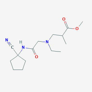 molecular formula C15H25N3O3 B2910082 Methyl 3-({[(1-cyanocyclopentyl)carbamoyl]methyl}(ethyl)amino)-2-methylpropanoate CAS No. 1280847-03-1
