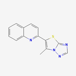 molecular formula C14H10N4S B2910086 2-(6-Methyl[1,3]thiazolo[3,2-b][1,2,4]triazol-5-yl)quinoline CAS No. 860789-72-6