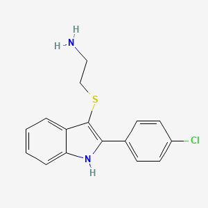 molecular formula C16H15ClN2S B2910088 (2-{[2-(4-Chlorophenyl)-1H-indol-3-yl]thio}ethyl)amine CAS No. 865546-54-9