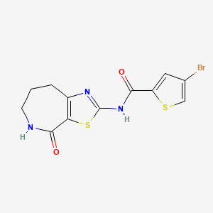 molecular formula C12H10BrN3O2S2 B2910098 4-bromo-N-(4-oxo-5,6,7,8-tetrahydro-4H-thiazolo[5,4-c]azepin-2-yl)thiophene-2-carboxamide CAS No. 1797721-79-9